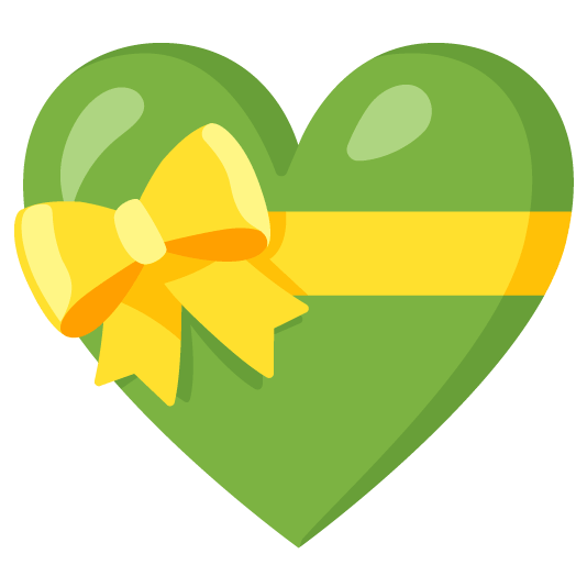 green heart gift heart