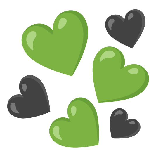 green heart black heart