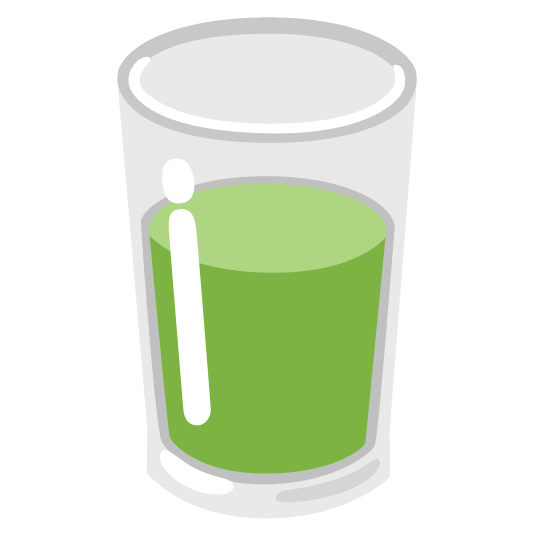 green heart glass of milk