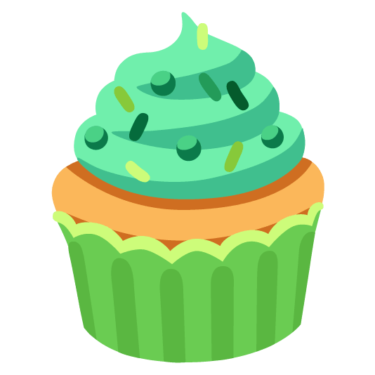green heart cupcake