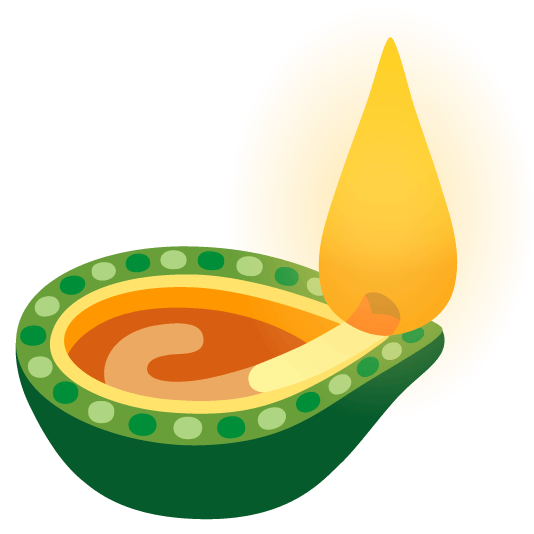 green heart diya lamp