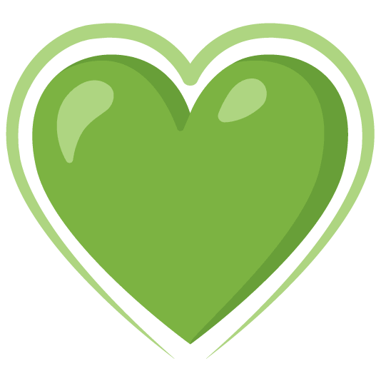 green heart hearts