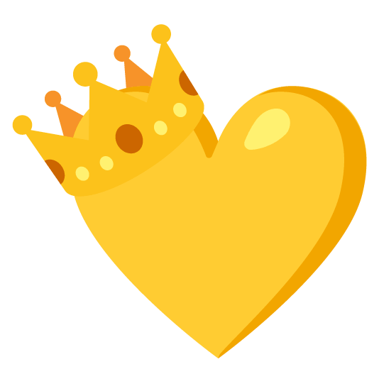yellow heart crown