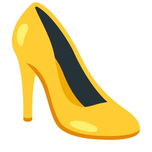 yellow heart high heel