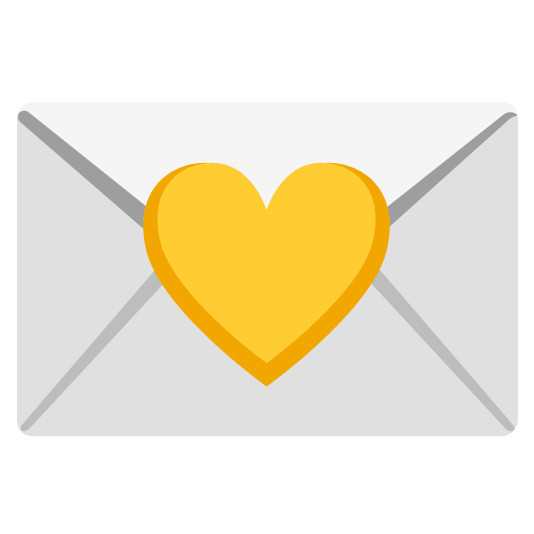 yellow heart love letter