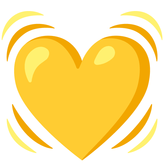 yellow heart heartbeat