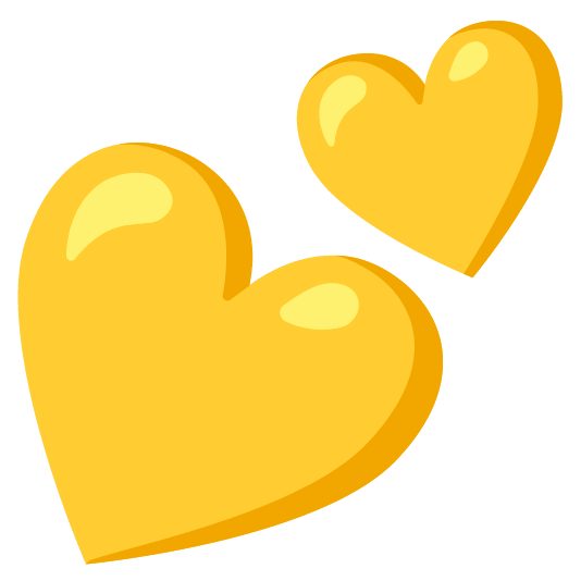 yellow heart two hearts