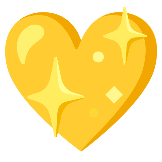 yellow heart sparkling heart