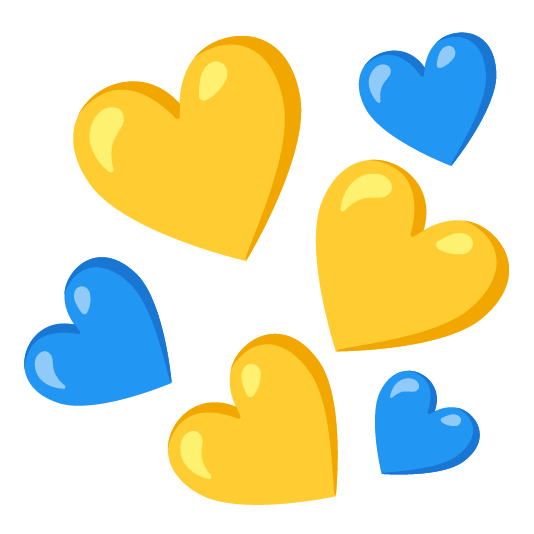 yellow heart blue heart