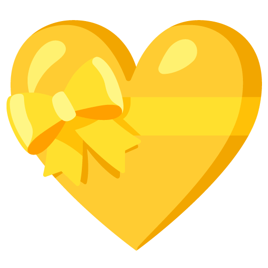 yellow heart gift heart
