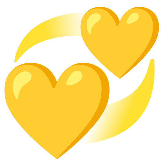 yellow heart revolving hearts