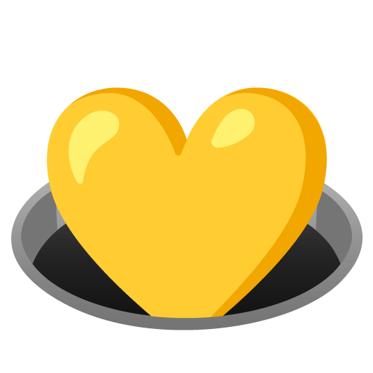 yellow heart hole