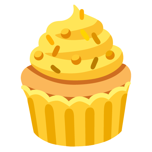 yellow heart cupcake