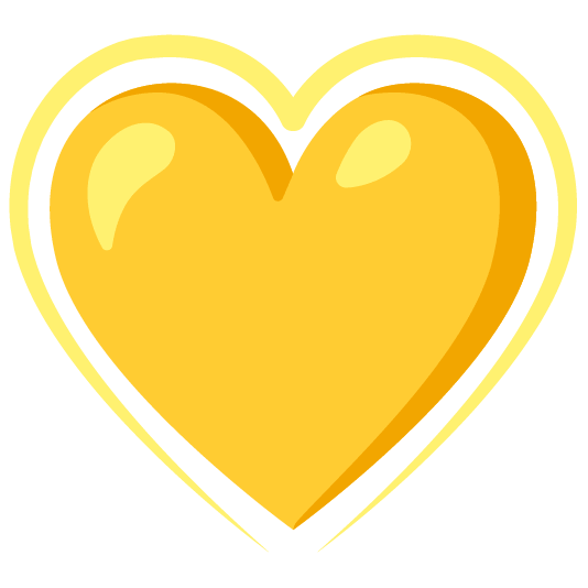yellow heart hearts