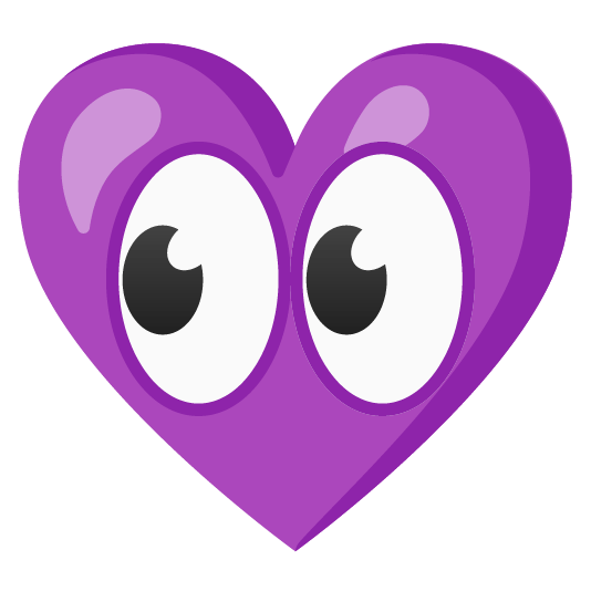 purple heart eyes