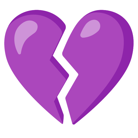 purple heart broken heart