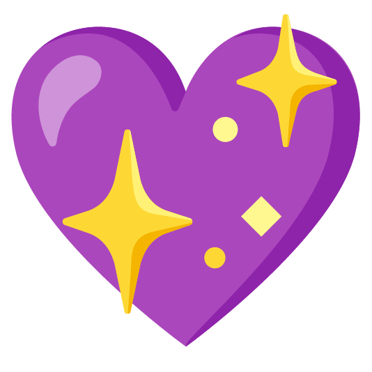 purple heart sparkling heart