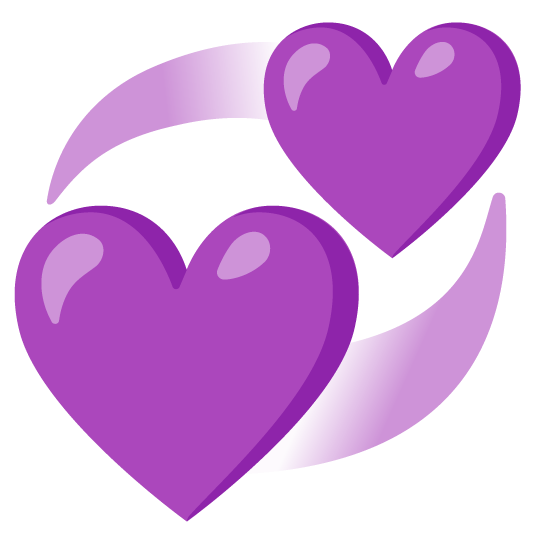 purple heart revolving hearts