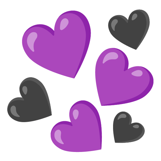 purple heart black heart