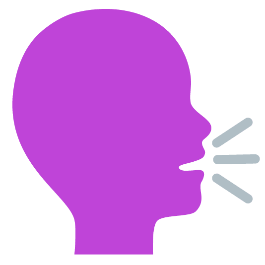 purple heart speaking head in silhouette