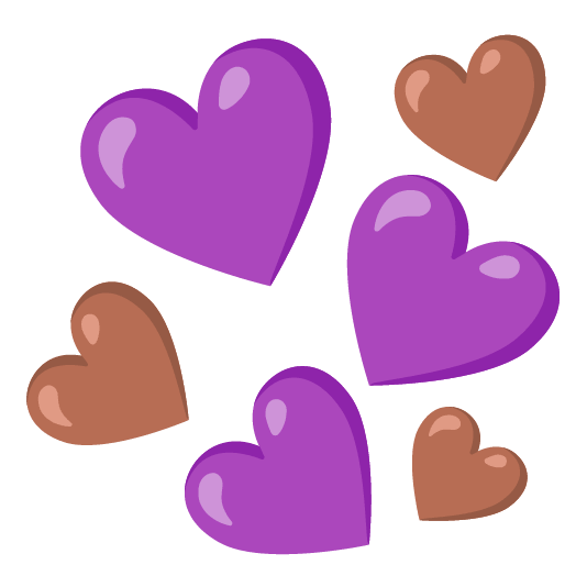 purple heart brown heart