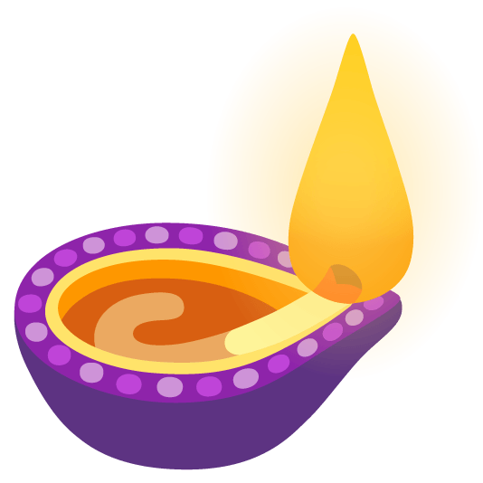 purple heart diya lamp