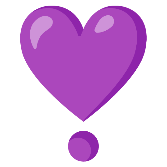 purple heart heavy heart exclamation mark ornament