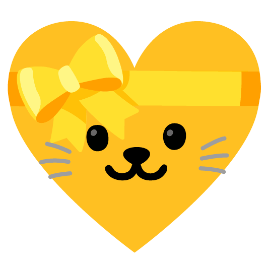 gift heart cat
