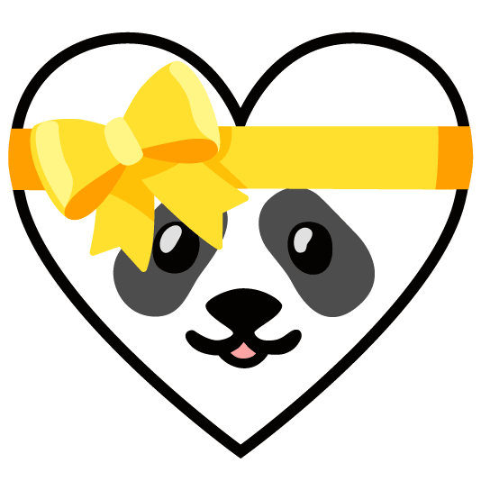gift heart panda face