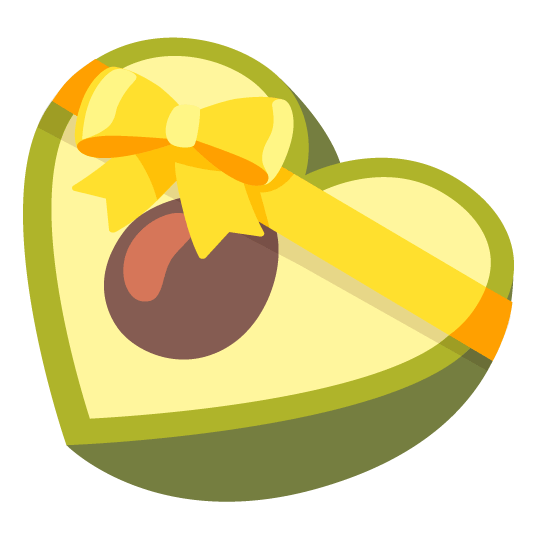 gift heart avocado