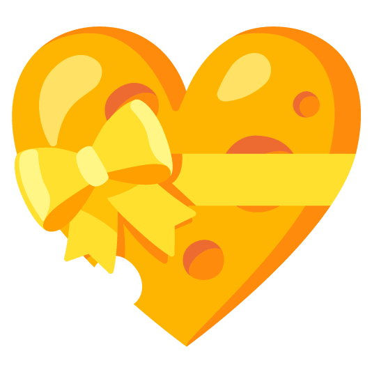 gift heart cheese wedge