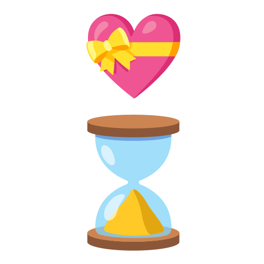 gift heart hourglass
