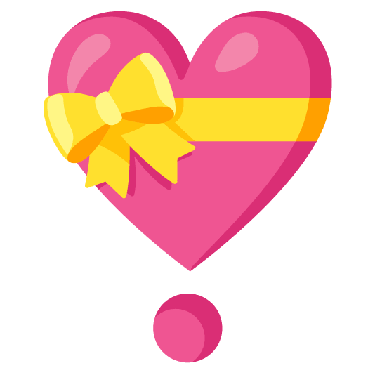 gift heart heavy heart exclamation mark ornament