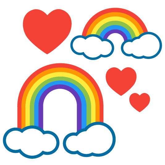 revolving hearts rainbow