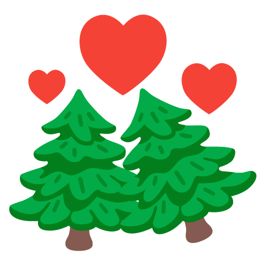 revolving hearts evergreen tree