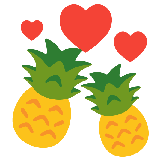 revolving hearts pineapple