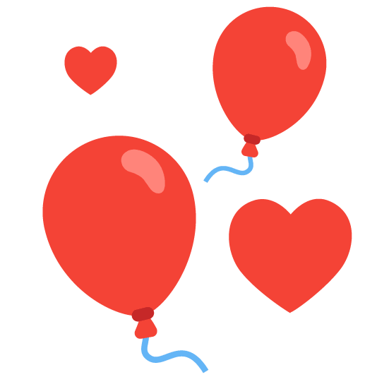 revolving hearts balloon