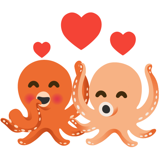 revolving hearts octopus
