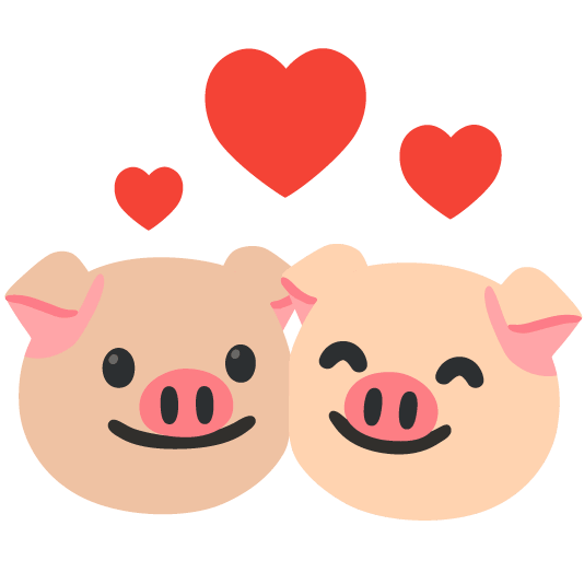 revolving hearts pig