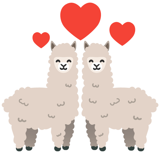 revolving hearts llama