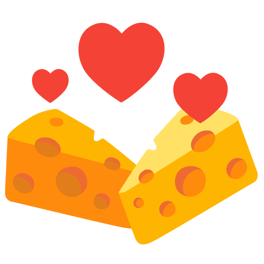 revolving hearts cheese wedge