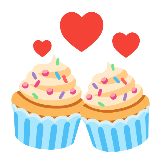 revolving hearts cupcake