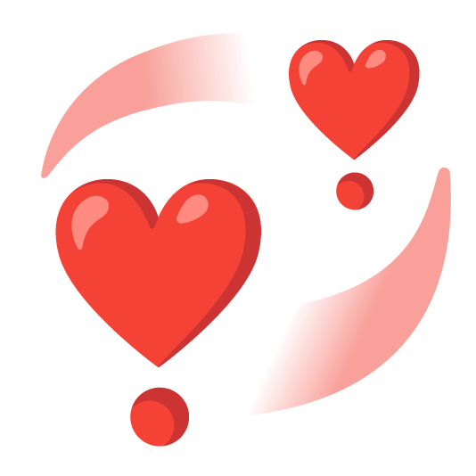 revolving hearts heavy heart exclamation mark ornament