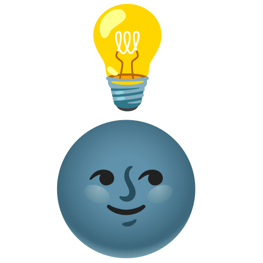 bulb new moon with face