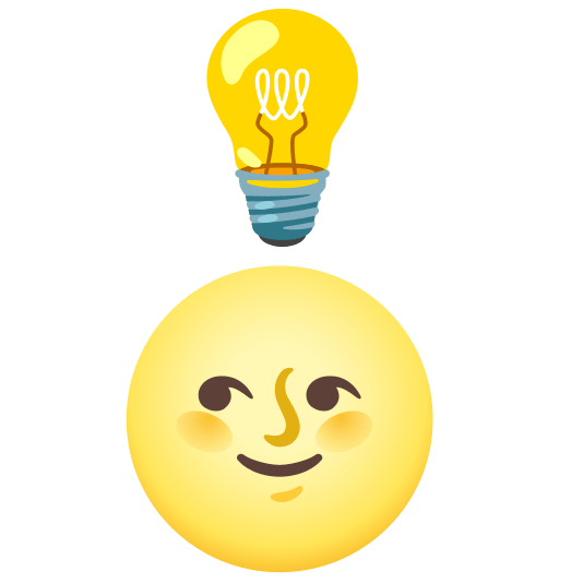 bulb full moon with face