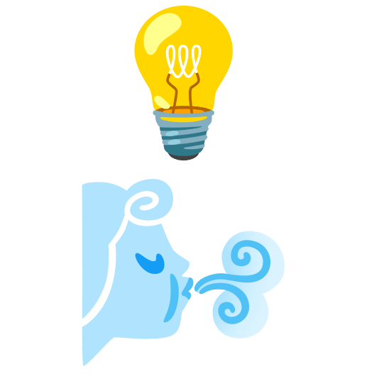 bulb wind blowing face