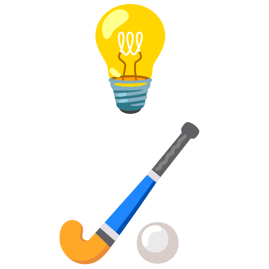 bulb field hockey stick and ball