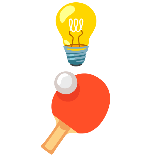 bulb table tennis paddle and ball