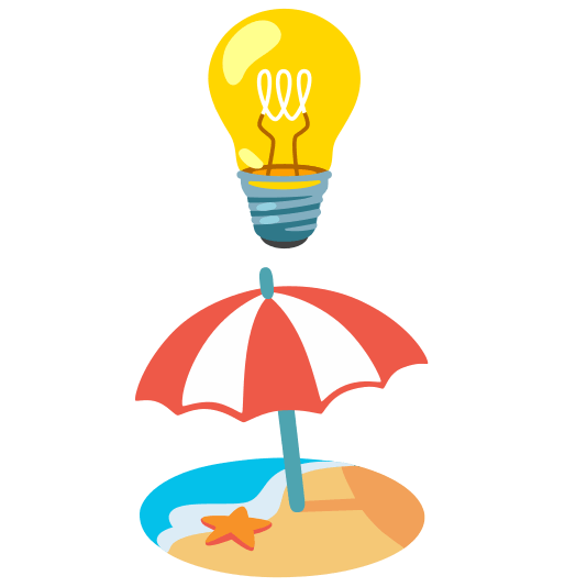 bulb beach with umbrella