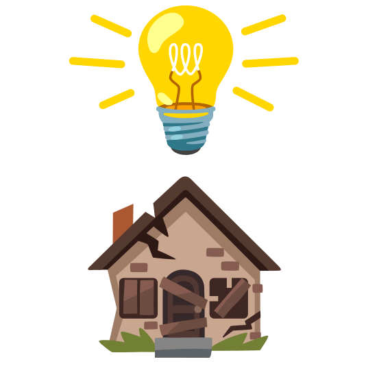 bulb derelict house building